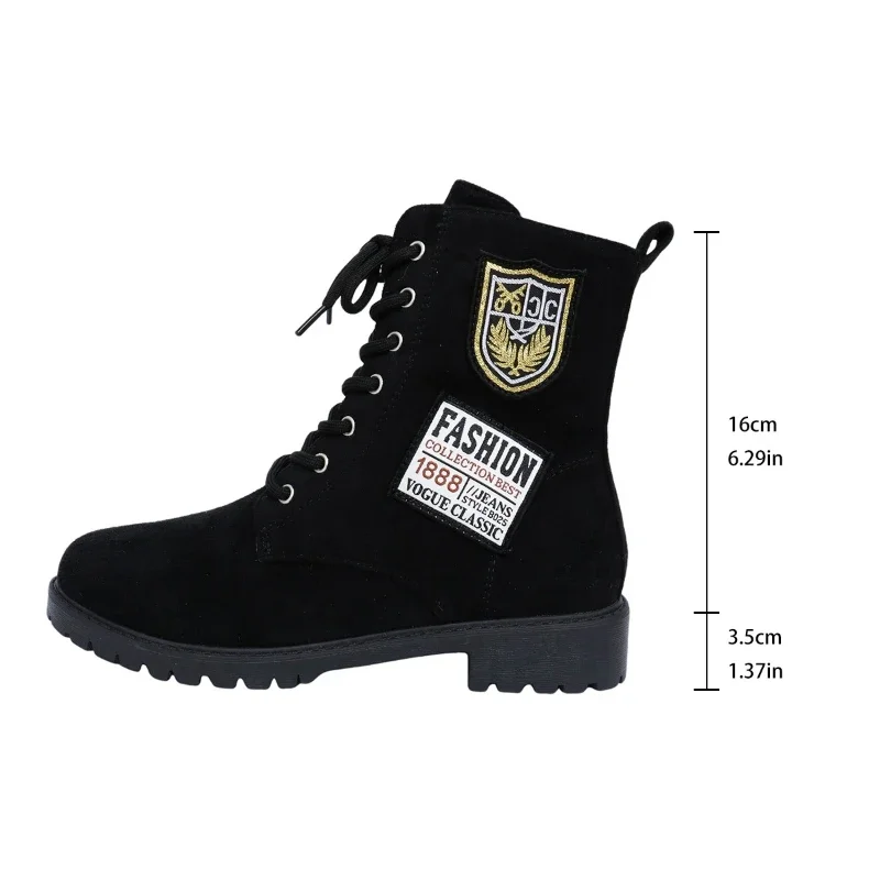 

2026 New Fashion Women's Shoes Ankle Women's Boots Hot Sale Front Lace-up Modern Women New Plus Size Solid Ankle Zapatos 36-44