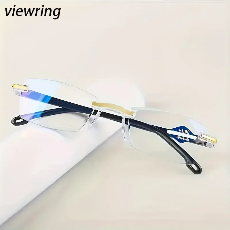 Viewring 1/8 Stück rechteckige Lesebrille, Vintage, stilvolle Presbyopie-Brille für Männer und Frauen