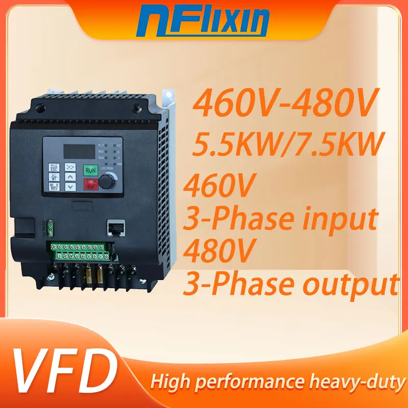 VFD 460V-480V 5.5/7.5/11/15/18.5/22/30/37/45/55KW frequency inverter input 3 phase 460V-480V output 3 phase 460V-480V