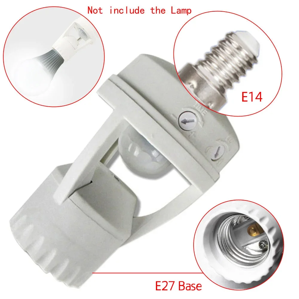 1/2PCS E27/E14/B22 Screw Light Bulb Holder 100-220V PIR Human Body Motion Sensor Control Switch for screw socket light bulbs