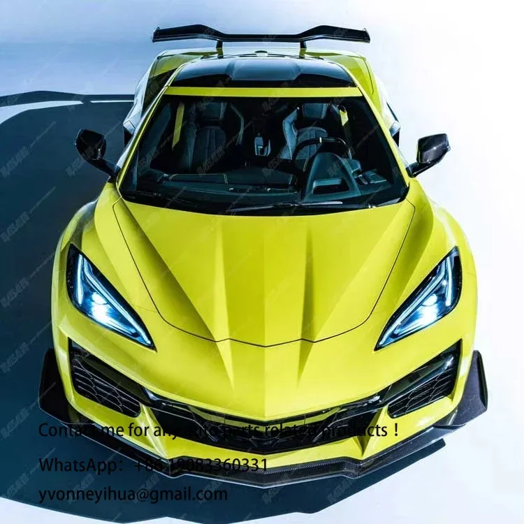 Para chevrolet corvette c8 atualização z06 kit corpo com amortecedor dianteiro traseiro difusor para peças do corpo do carro esportivo