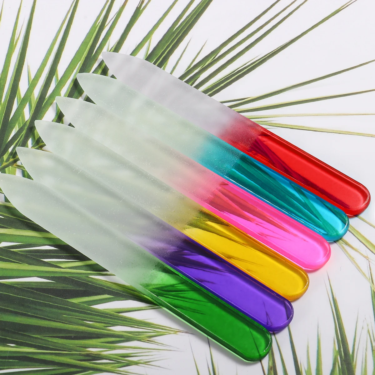 6 قطعة ملفات الأظافر المهنية الكريستال والزجاج مبرد أظافر كتلة 9 سنتيمتر مسمار الرملي الملفات المحمولة مانيكير أداة الملحقات