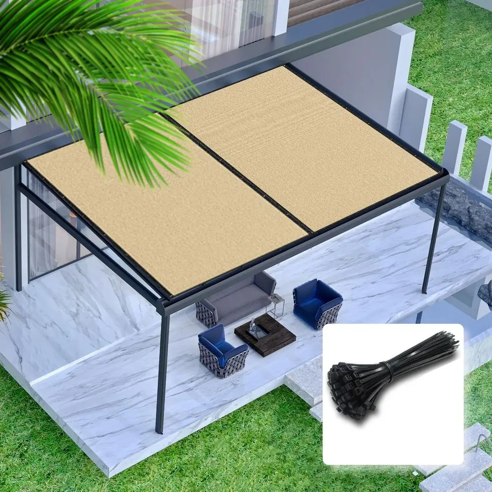 

SPEARE Square Shade Cloth 20 x 40 Beige 90 UV Protective Shade Cloth, Patio Pergola Cover Outdoor Awning Shade Cover with Gromm