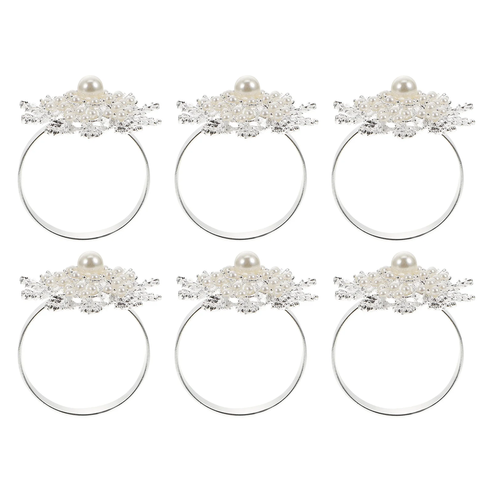 

6Pcs Napkin Rings Creative Christmas Adornments Fine Craftsmanship Napkin Clips for Dining Table Silver Christmas Adornments