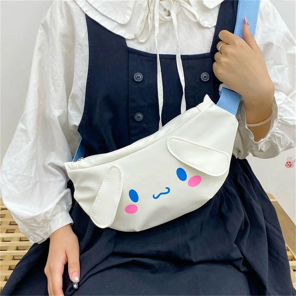 

Kawaii Sanrio Bag 산리오 Anime Kuromi Backpack Cinnamoroll My Melody Casual Crossbody Chest Bags for Girls Cartoon Purse Women Gift