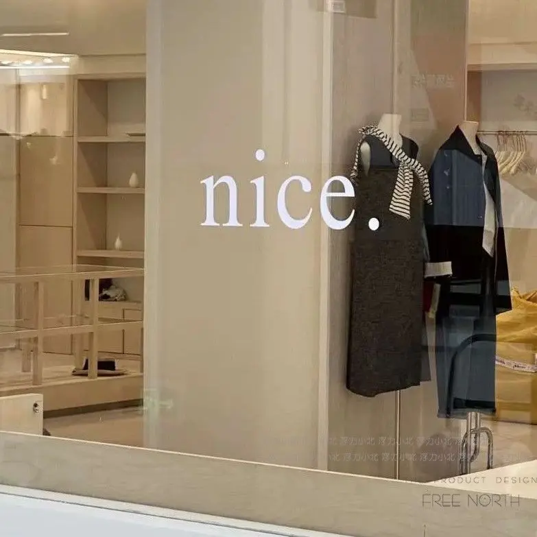 Nice Simple English Glass Door Window Decoration Wall Stickers Clothing Selfie Mirror White Wall