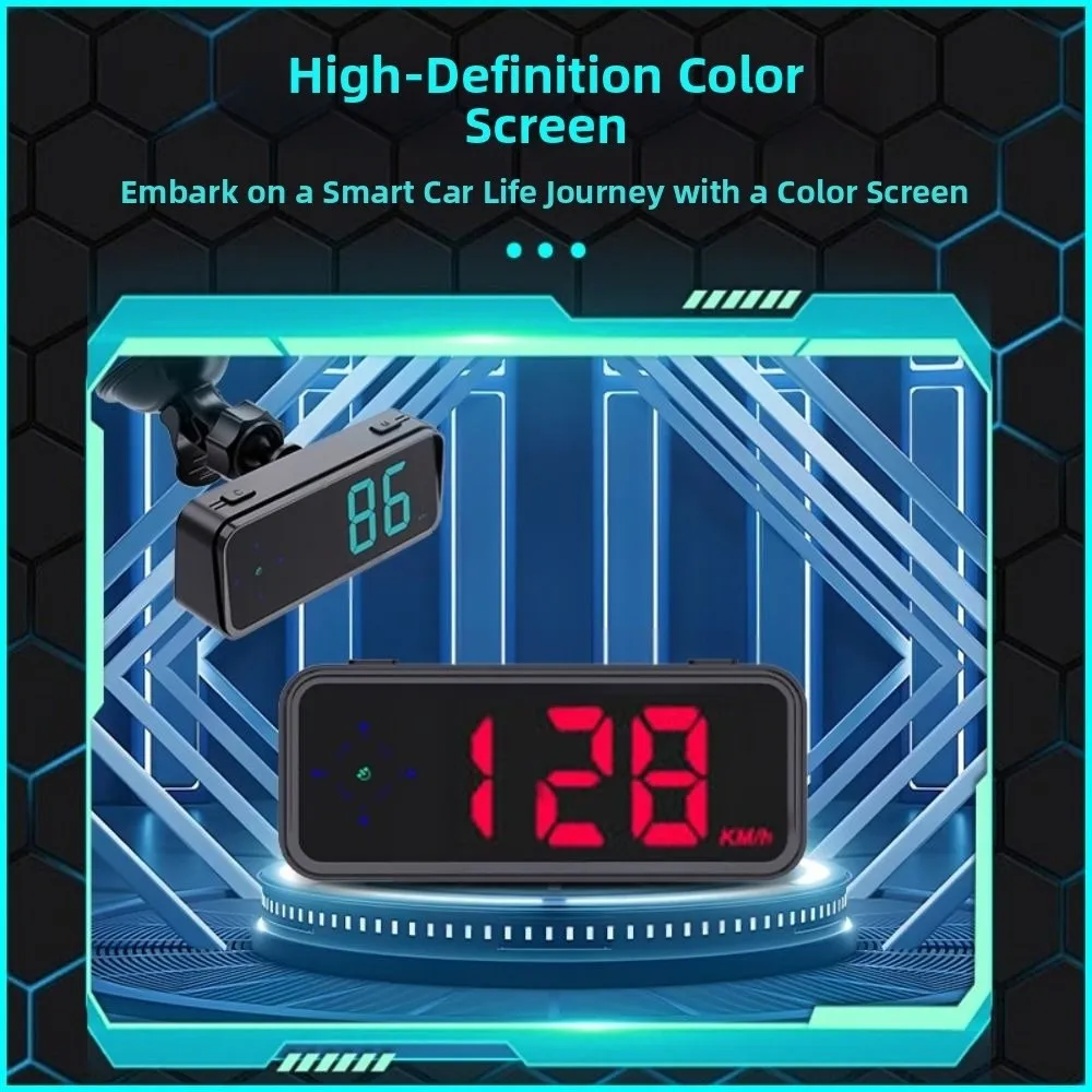 7 Color Switching GPS Car Digital Speedometer 3in1 Plug&Play Vehicle Speed Meter Versatile Compatibility with KMH MPH Dispaly