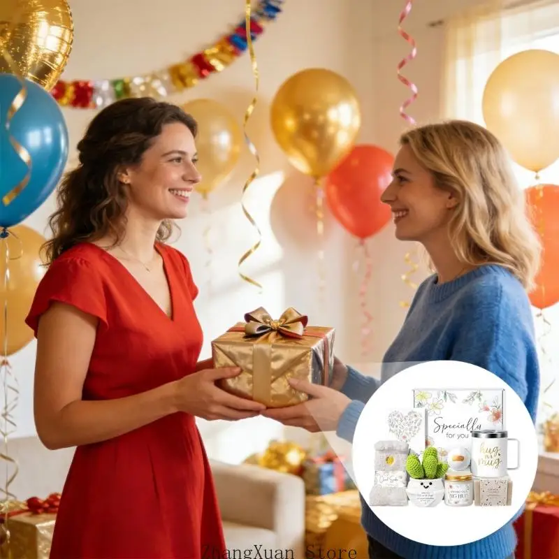 Geschenkset für Frauen, 8-teilig, Flanelldecke, Thermobecher, Duftkerze, Pflege für Sie, angenehme Erholung, Unterstützung 3 x – Detail 3
