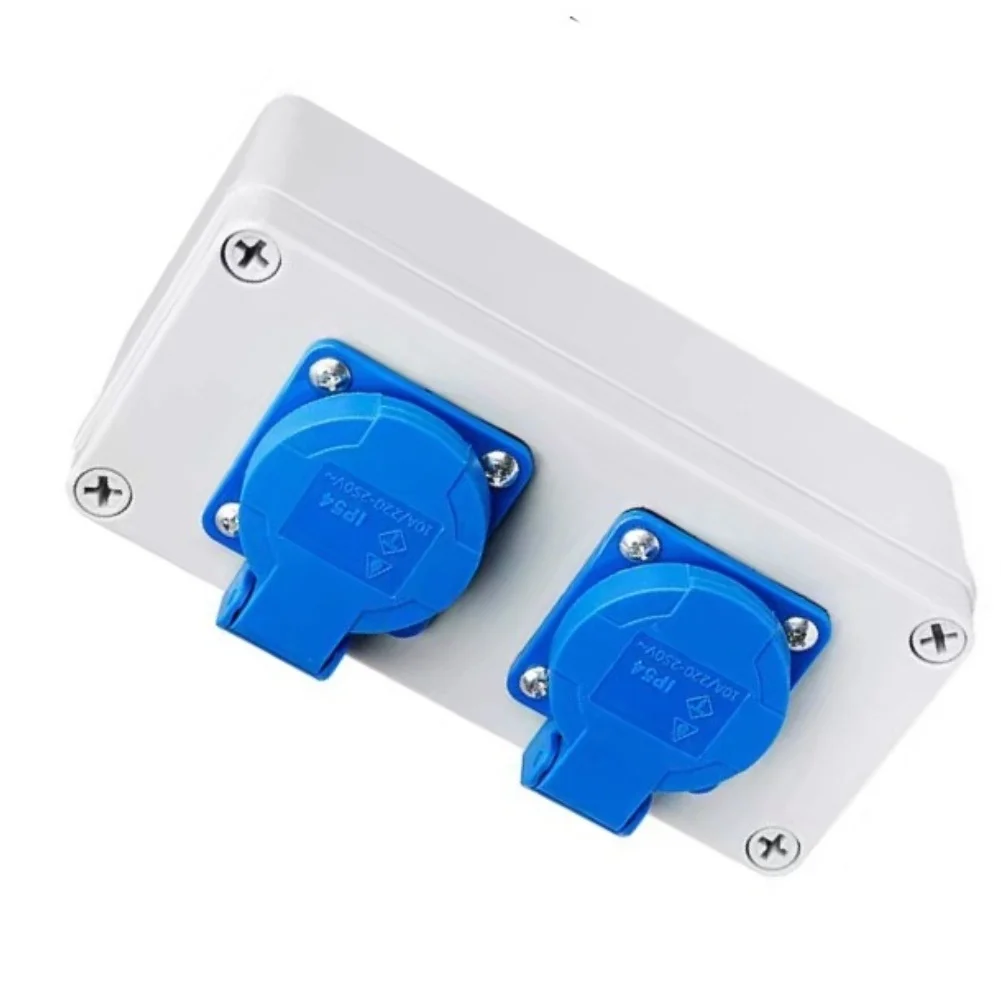 Waterproof Wall Mount Power Distributor Unit with 2 x 16A 220V Sockets IP54 Certified for Industrial Outdoor Environments