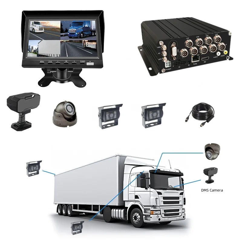 8CH AI Mobile DVR ADAS DMS BSD 1080P 8channel MDVR H.264 Loop Recording 4G GPS WiFi