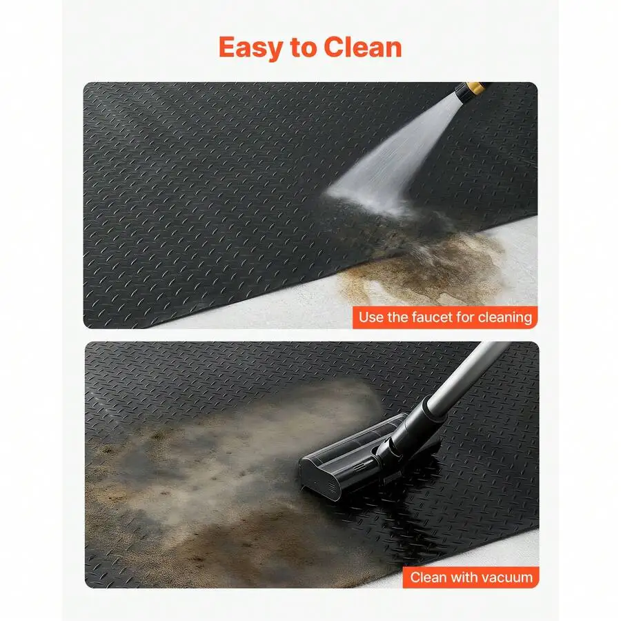 Garage Floor Roll, 4 X 7 Ft Garage Flooring Mat, 2.2 Mm Thickened PVC Diamond Plate Floor Protector Mat With Double-Sided Tape,