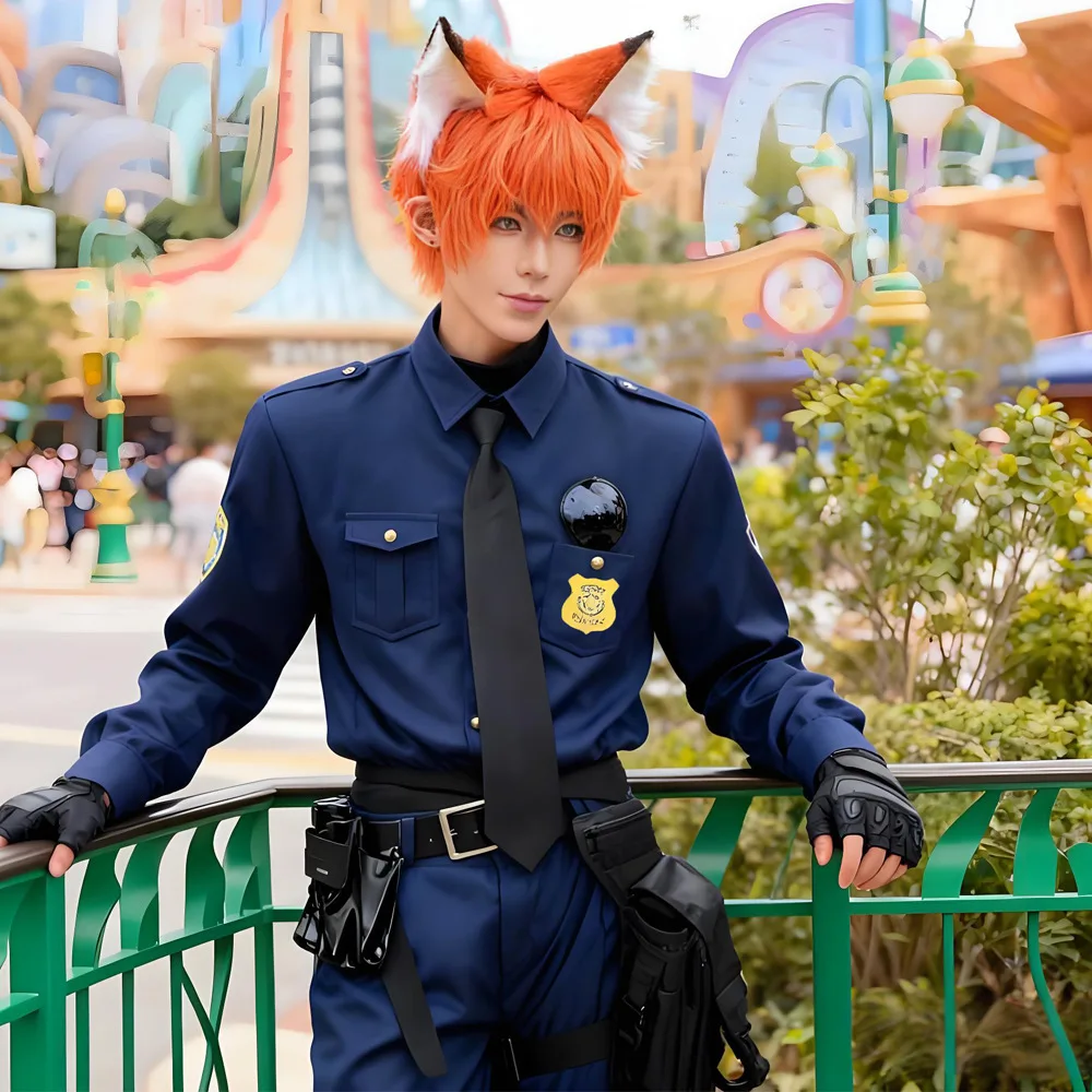 

Zootopia Nick Rabbit Officer Costume Adult Halloween Anime Show Uniform Set Women's Traditional Chinese Clothing