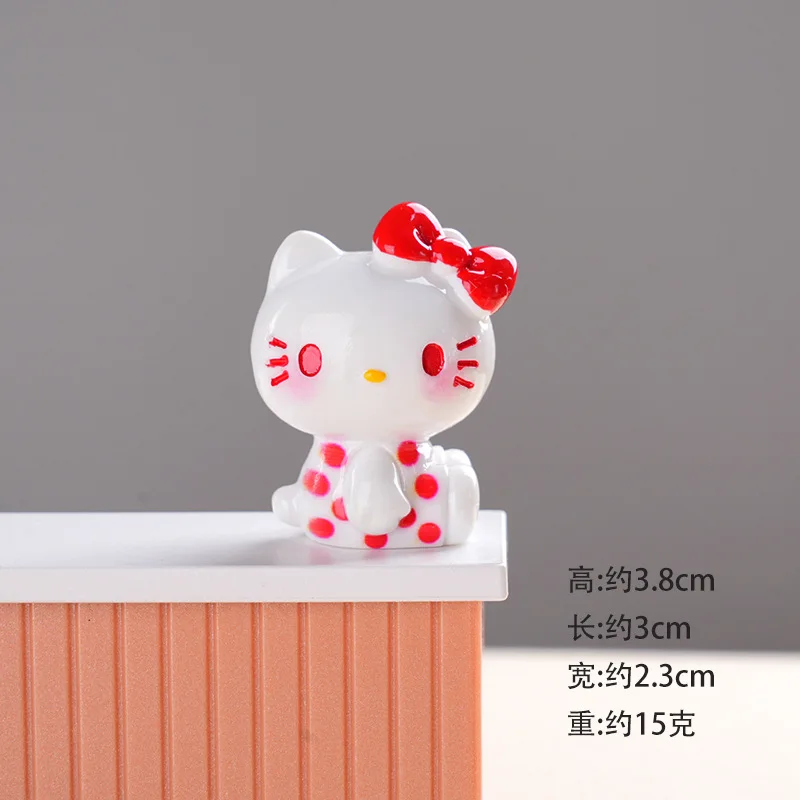 10 szt. Zabawka Hello Kitty, urocza kreskówka kawaii, prezent dla uczennicy, żywica, anime, dekoracja na biurko, dekoracja samochodu, zabawka dla dzieci, sprzedaż hurtowa