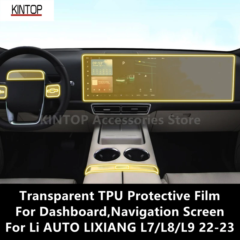 

For LIXIANG L7/L8/L9 22-23 Dashboard,Navigation Screen Transparent TPU Protective Film Anti-scratch Repair Film Accessories