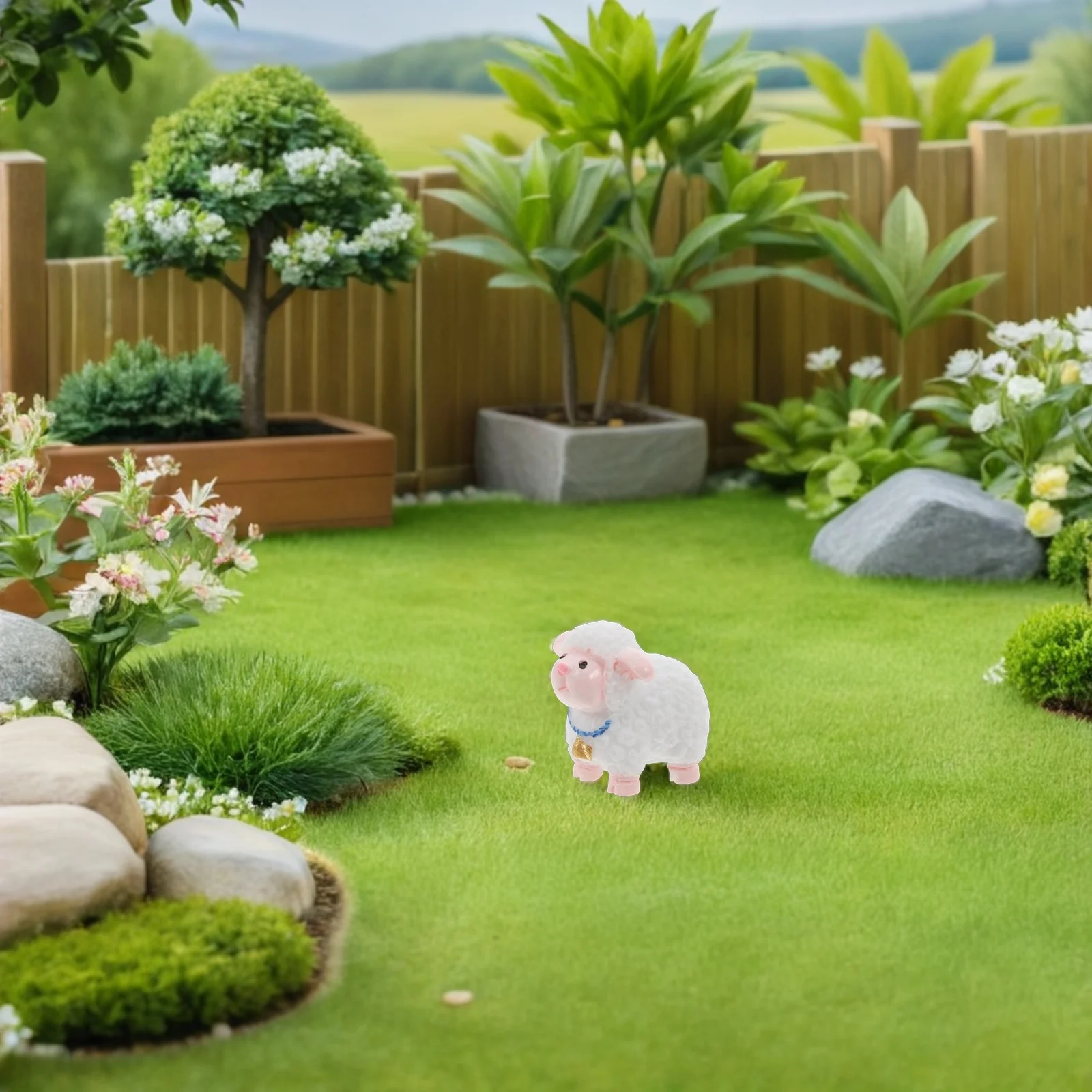 

18pcs Miniature Animal Resin Sheep Ornament Cute Tiny For Fairy Garden Bonsai Micro Landscape Decor Craft Desk Simulation Animal