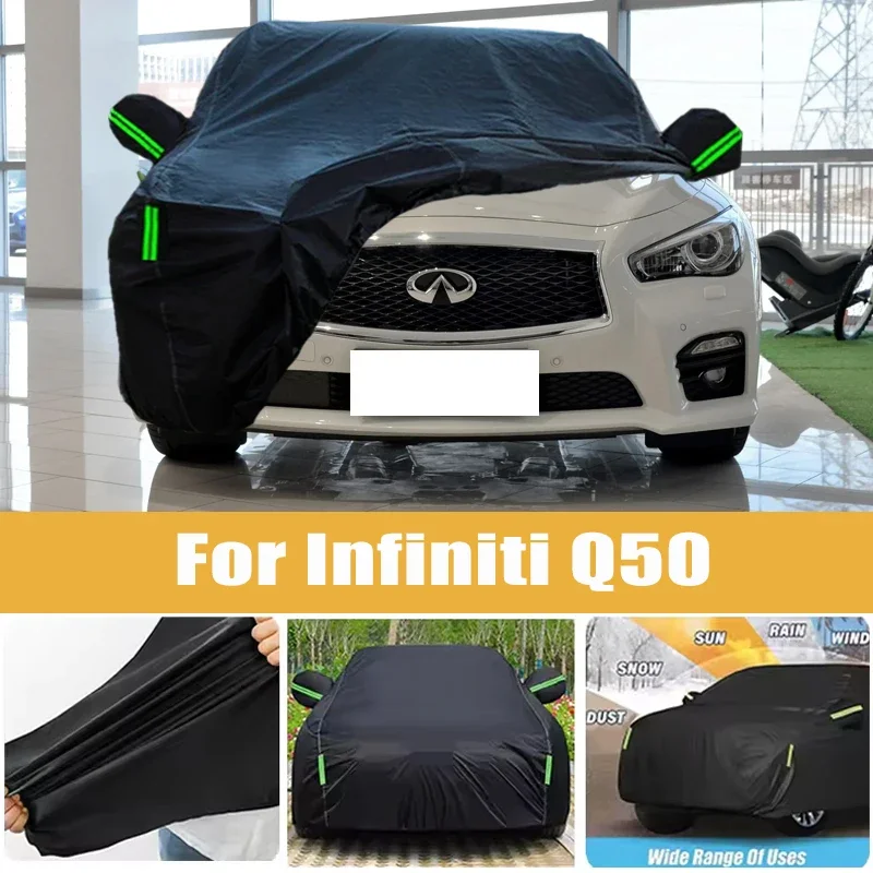 

For Infiniti Q50 Full Car Cover Four Seasons Outdoor Sun Anti UV Rain Snow Dust Protection Oxford Cloth Accessories