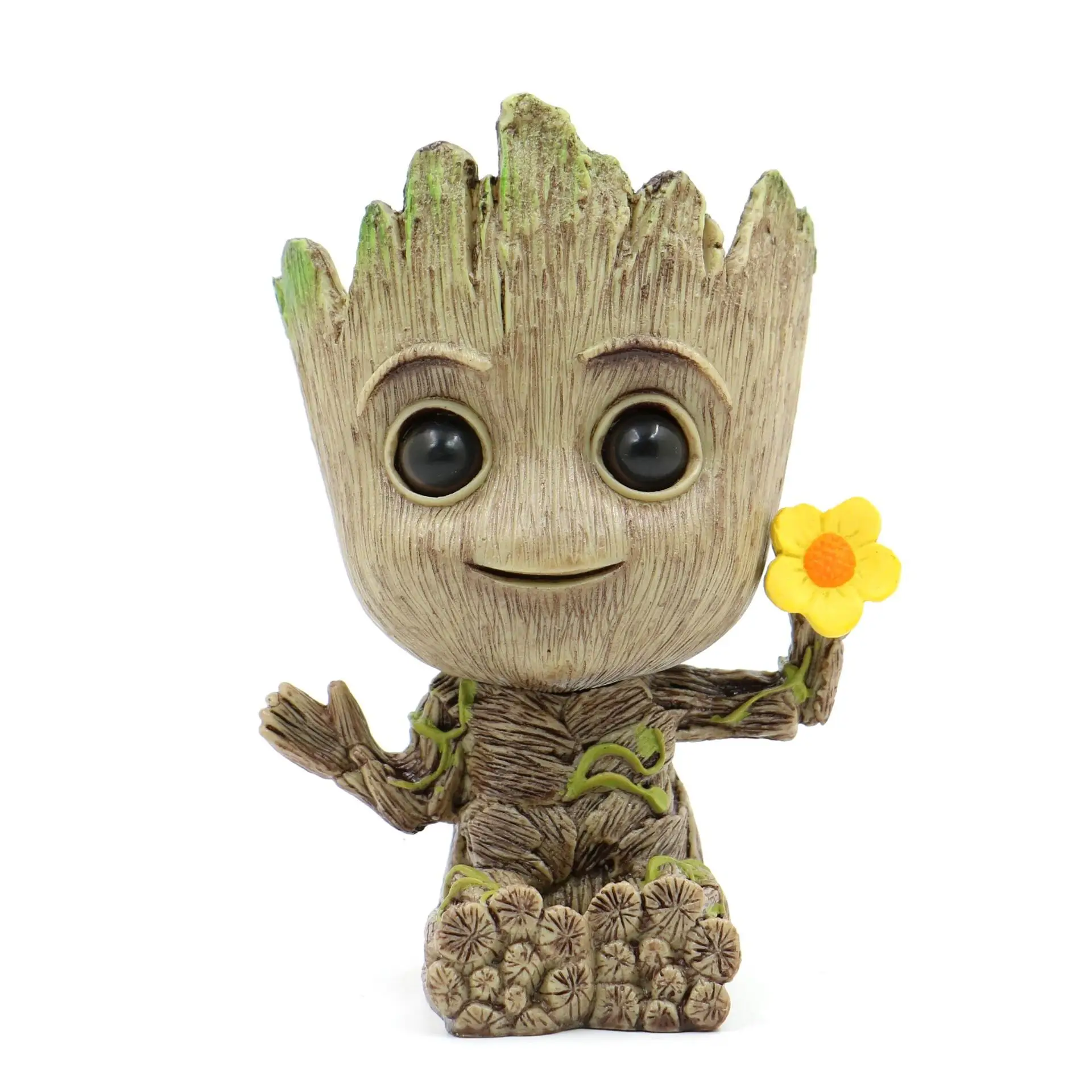 Guardians of The Galaxy Movie Series Tree Man Groot Flower Pot Doll Hand Bird Nest Sitting Small Tree Man Desktop Ornament