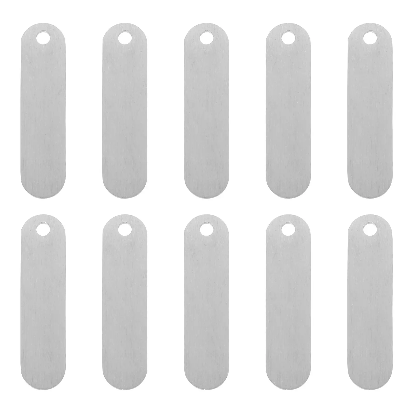 

10Pcs Stainless Steel Blank Keychain Tags Metal Engraving Blanks for DIY Crafts Name Tags Keyring Pendants for Keys Bags Hanging