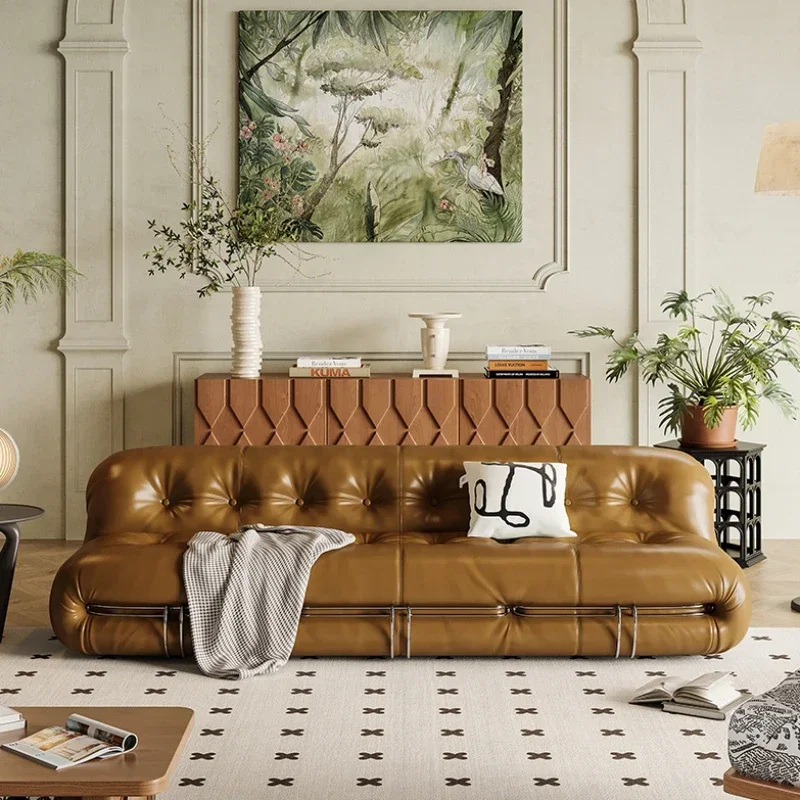 

Мягкие скандинавские необычные диваны для гостиной, кожаные коричневые напольные дизайнерские пуфы, диваны, роскошная гостиная, Divani Da Soggiorno, мебель для дома
