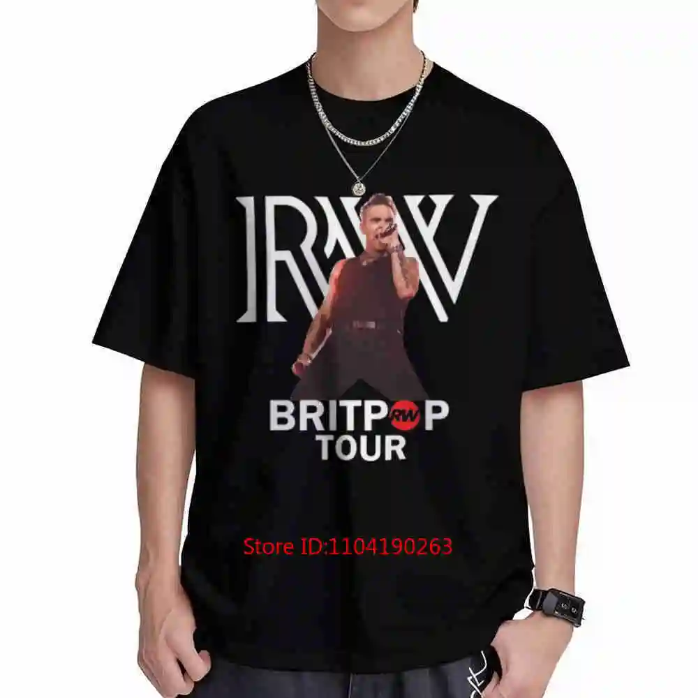Robbie Williams Britpop Tour Vintage 90S British Pop Rock Short Sleeve Tee 100% Cotton T-Shirt