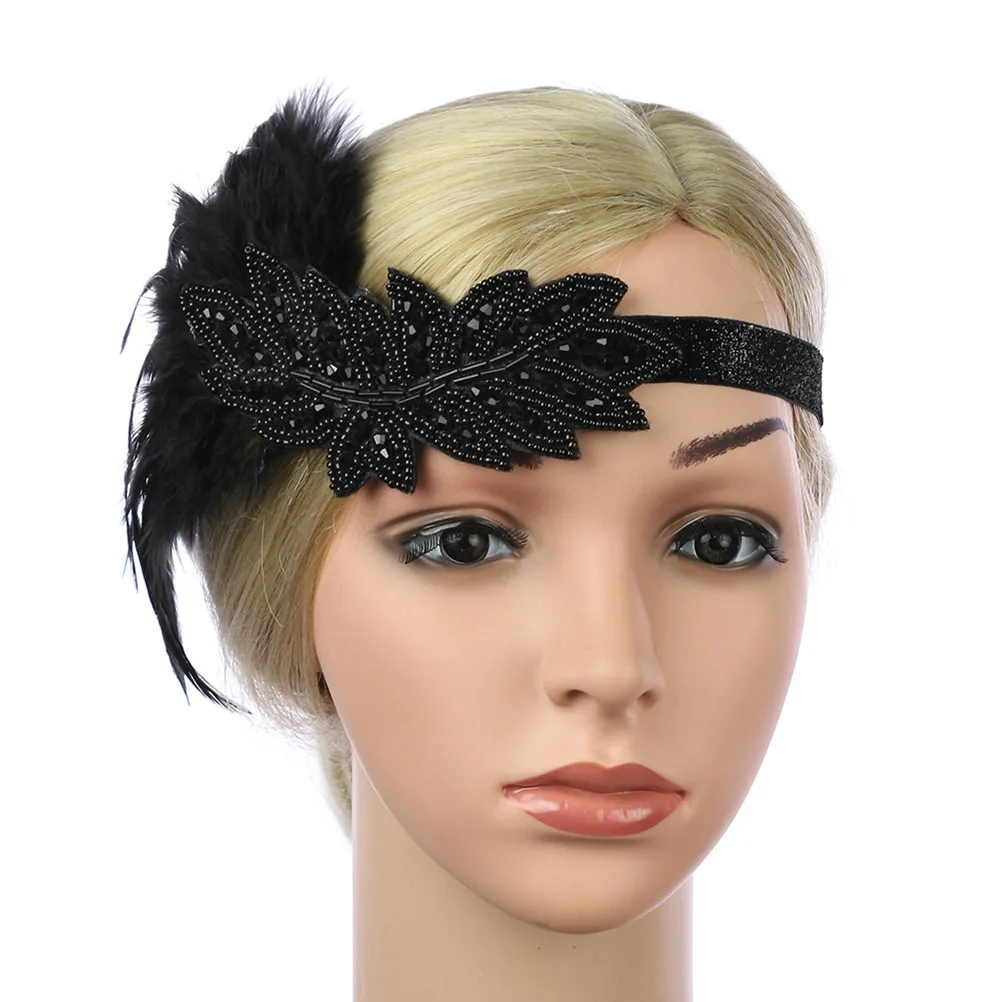 Flapper Headband 1920S Style Elastic Party Headwear for Women Photo Prop Evening Event Christmas Roaring 20S Costume