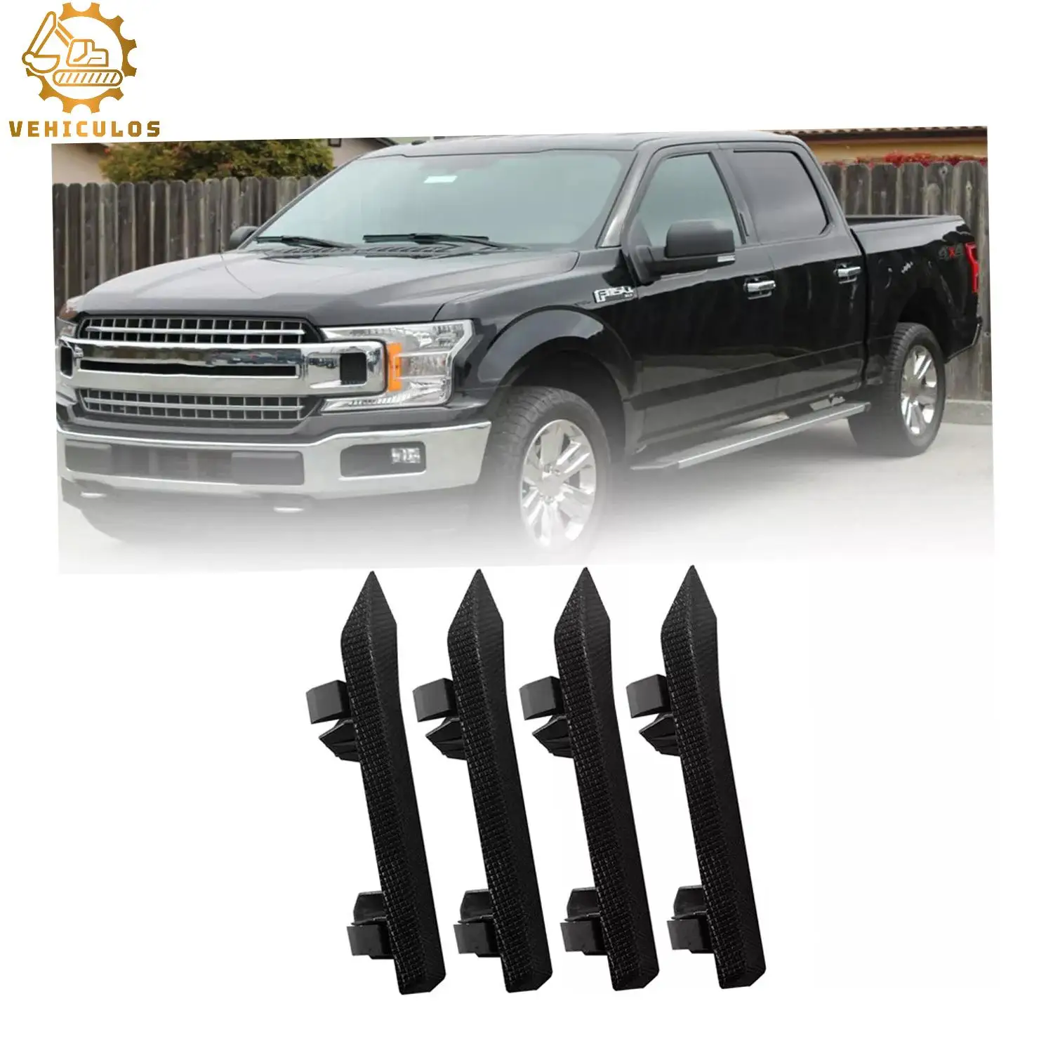 FL3Z16491DA VEHICULOS 4PC Left Side Running Board Step Pad Grip Cover For Ford F-150 2015-2022 FL3Z-16491-DA New Car Accessories