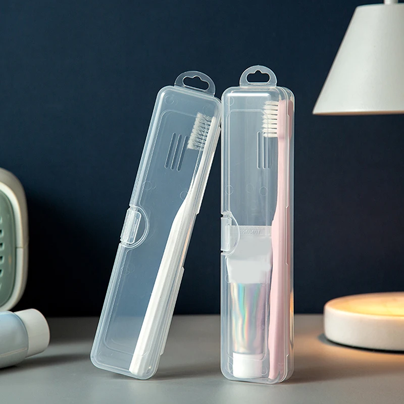 Toothbrush Box Transparent Organizer Case Travel Portable Toothbrush Holder Plastic Toothpaste Box Storage Container