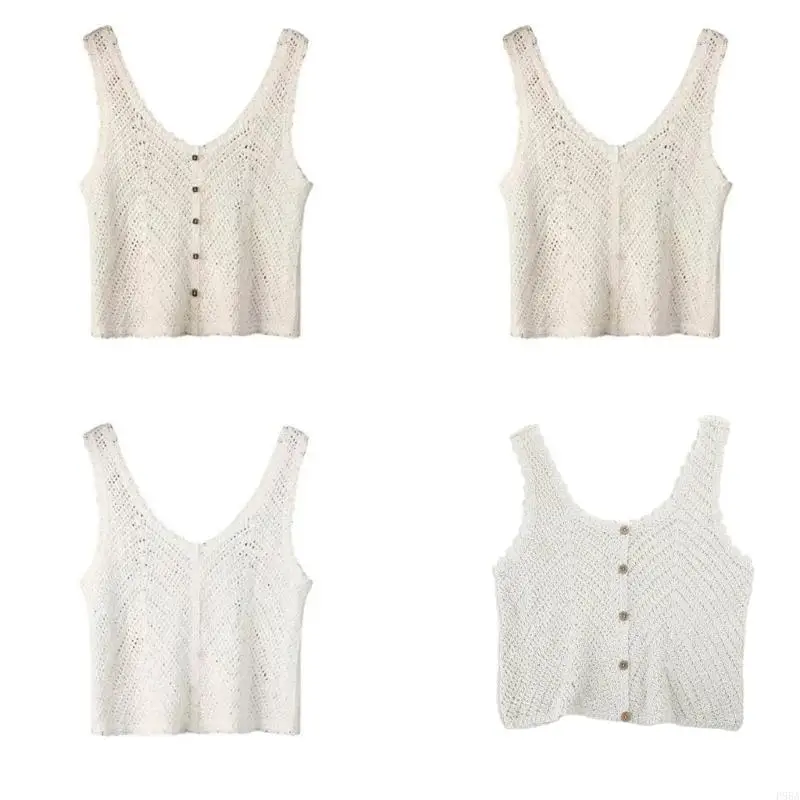 

P88A Fashion Knitted for Tank Tops for Women All-matching Sleeveless Short Cami Tops Sexy Sleeveless Short Tops Ladies Camiso