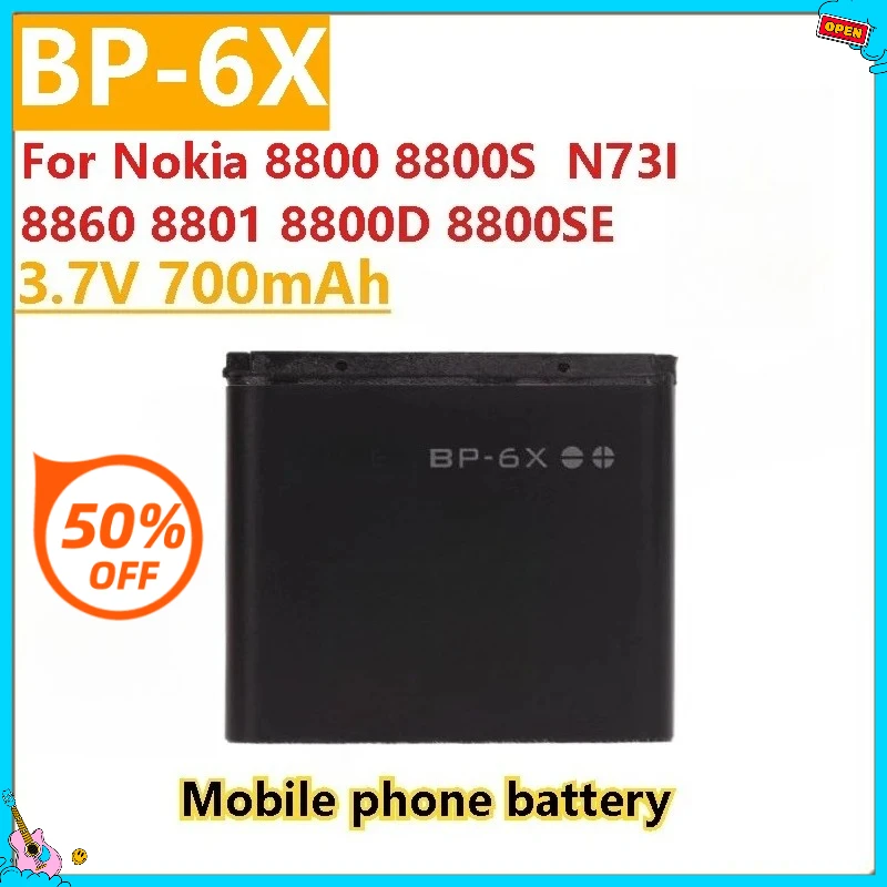 

Brand New BP-6X BP6X 3.7V 700mAh Brand New Rechargeable Battery For Nokia 8800 8800S N73I 8860 8801 8800D 8800SE Li-Ion Batteria