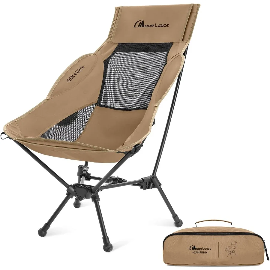 كرسي تخييم عالي الظهر قابل للطي مع مقعد عريض ودعم خلفي مريح للمغامرات الخارجية معرف التصميم المحمول والمدمج #1