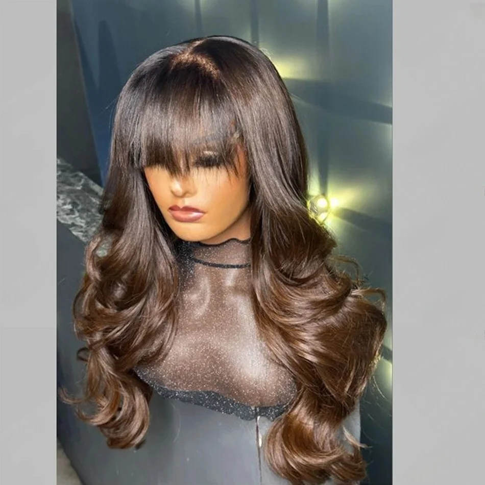 

Ombre Brown 5x5 Silk Base Длинные 26 дюймов Объемная волна Еврейский парик из человеческих волос с детскими волосами HD Кружева Европейские волосы Предварительно выщипанные Ежедневно