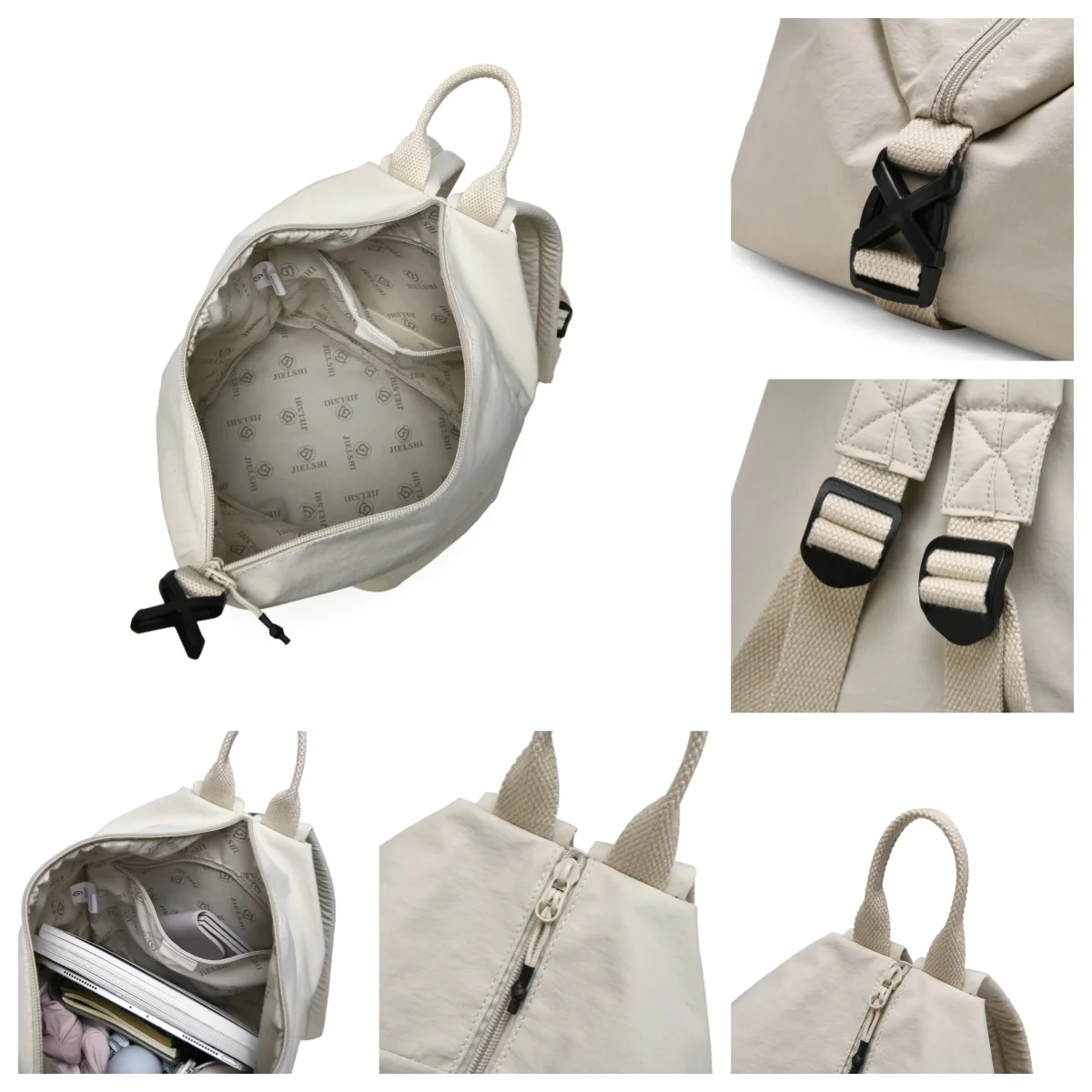 حقيبة ظهر نسائية أنيقة ذات سعة كبيرة من النايلون خفيفة الوزن ومتينة وحقيبة ظهر نسائية مخصصة للركاب #5