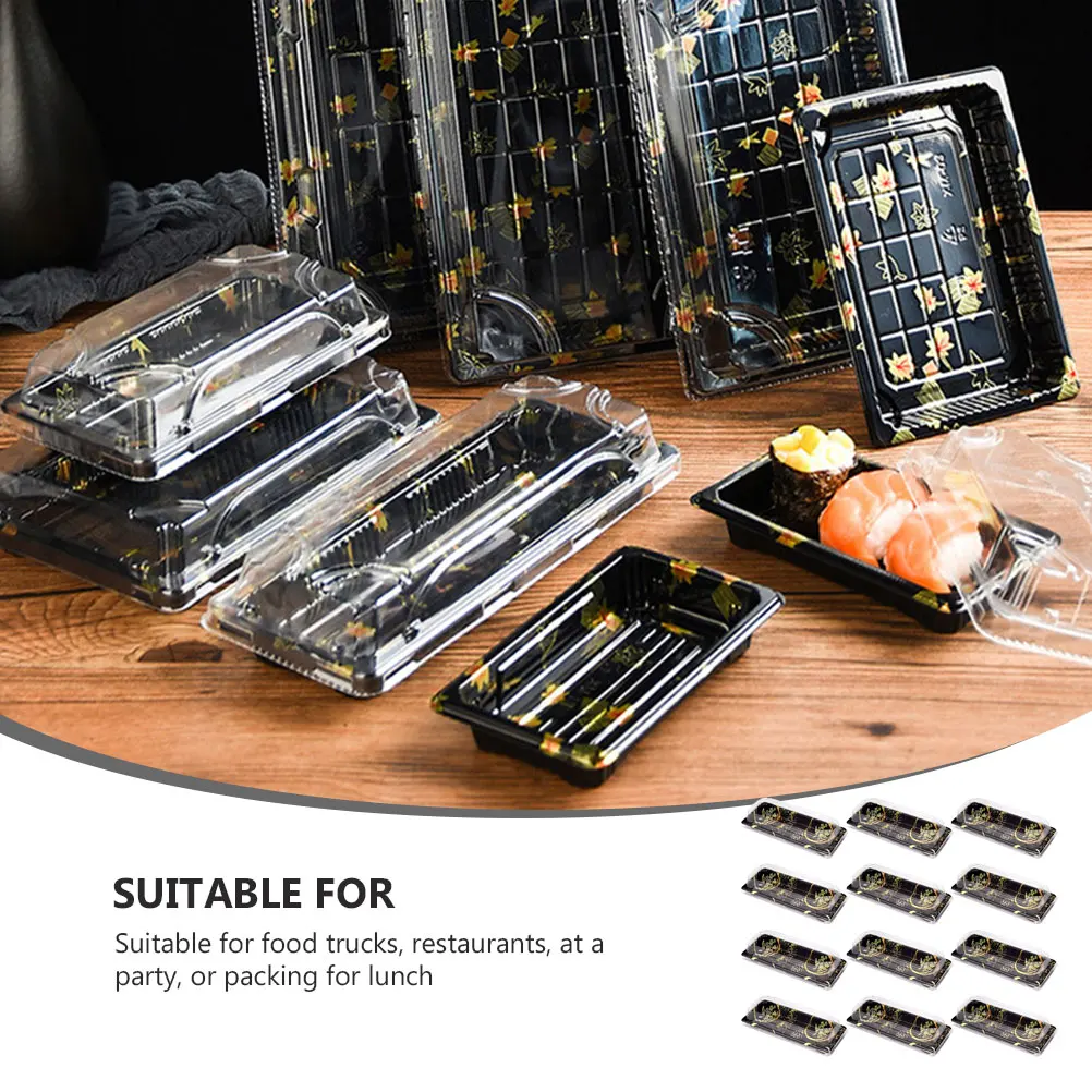 

20 Pcs Sushi Box Container Takeaway Food Boxes Clamshell Out Containers Takeout Tray Plastic Case Disposable