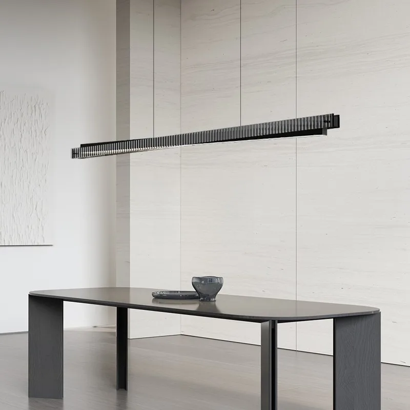 Italian Minimalist Restaurant Chandelier Creative Modern Art Glass up down Luminous Lighting for Bar Island Strip