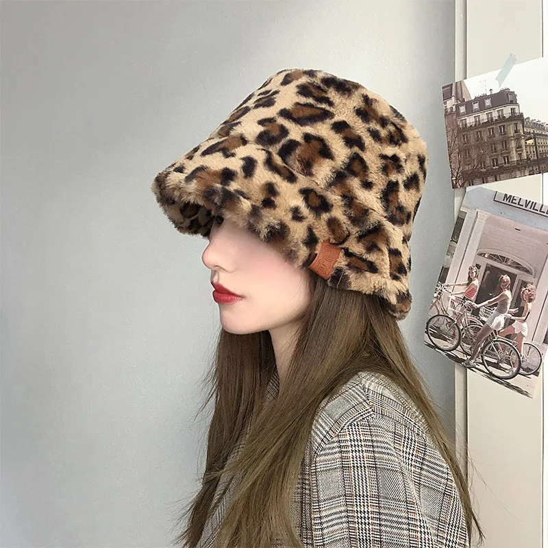 

Winter Warm Faux Fur Bucket Hats for Women Outdoor Warm Sun Hat Soft Velvet Furry Fisherman Cap Girl Panama Hat