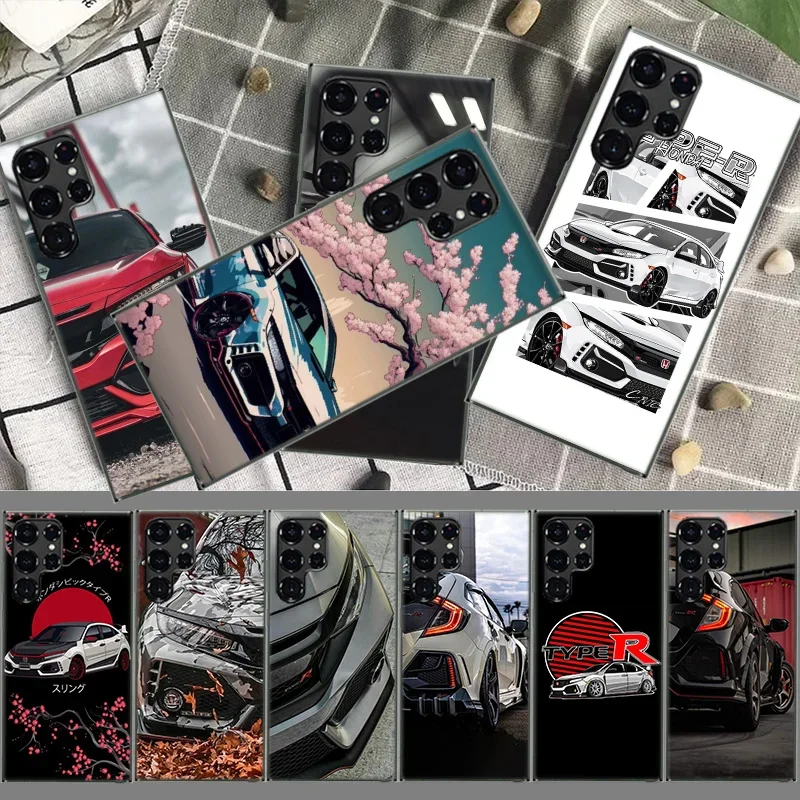 JDM Type R Civic Sport Car Coque For Samsung S23 S22 S24 Ultra 5G TPU Phone Galaxy Cover S21 S20 FE S10 Plus S10E S9 S8 S7 Edge