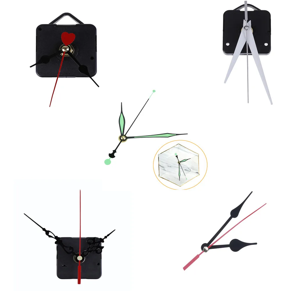 Silent Wall Clock Quartz Needle Movement Black and Red Hands DIY Replacement Part Repair Kit Tool Set Clock Mechanism