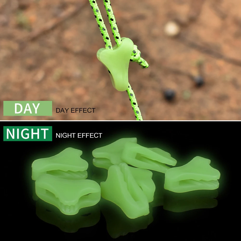 Outdoor Camping Luminous Tent Rope Buckle Canopy Triangle Tightening Buckles Set - view 3