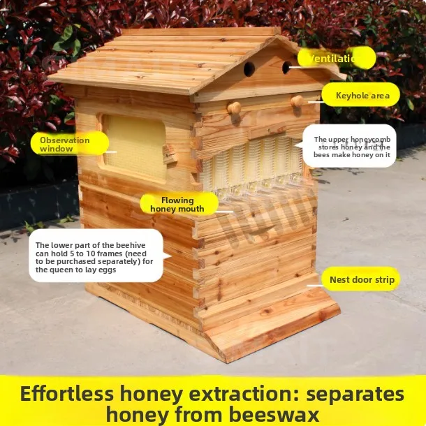 Water-boiled Larch Honeybee Hive Automatic Beekeeping Tool Automatic Honey Extraction Hive Self-Flow Honey Comb Beekeeping Equip