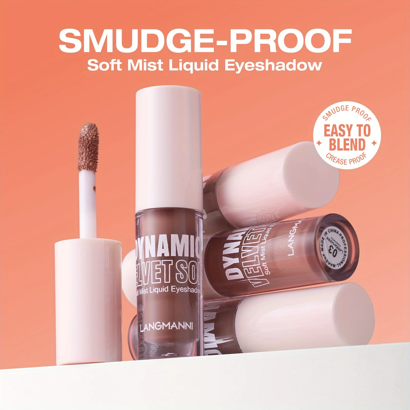 Set di ombretti liquidi con nebbia di velluto a 8 colori, set da 8 colori, glitter fini, opachi, illuminanti