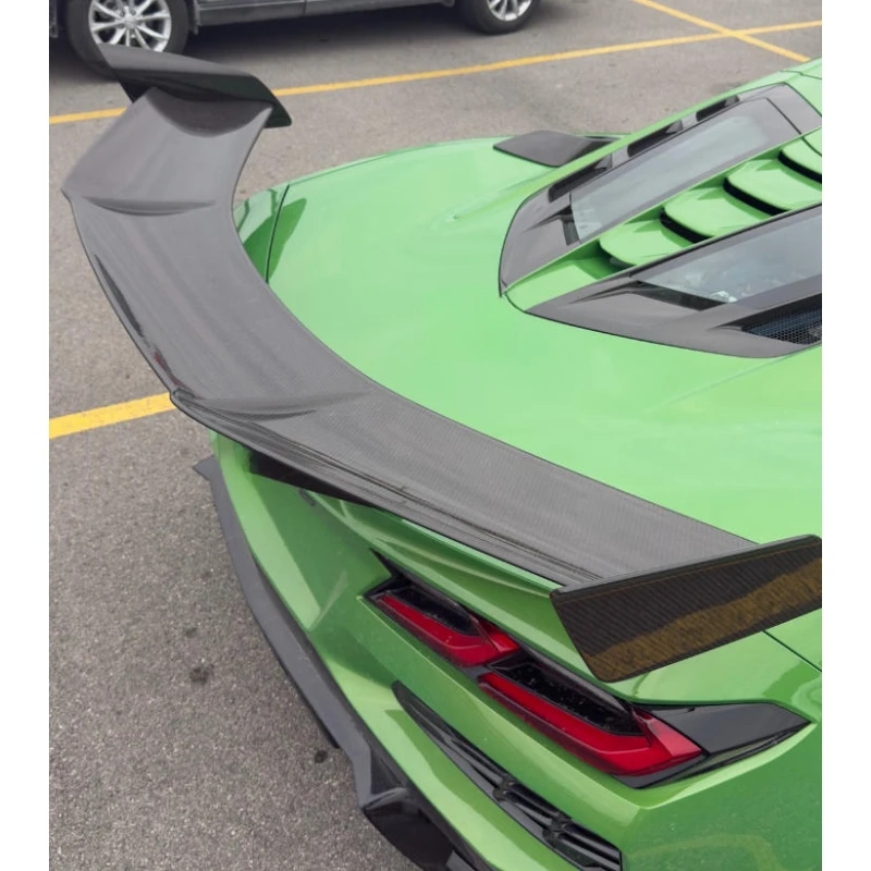 High Quality ZR1‑Style Dry Carbon Fiber High Rear Wing Spoiler Auto Exterior Upgrade Accessories Fit C8 Z06