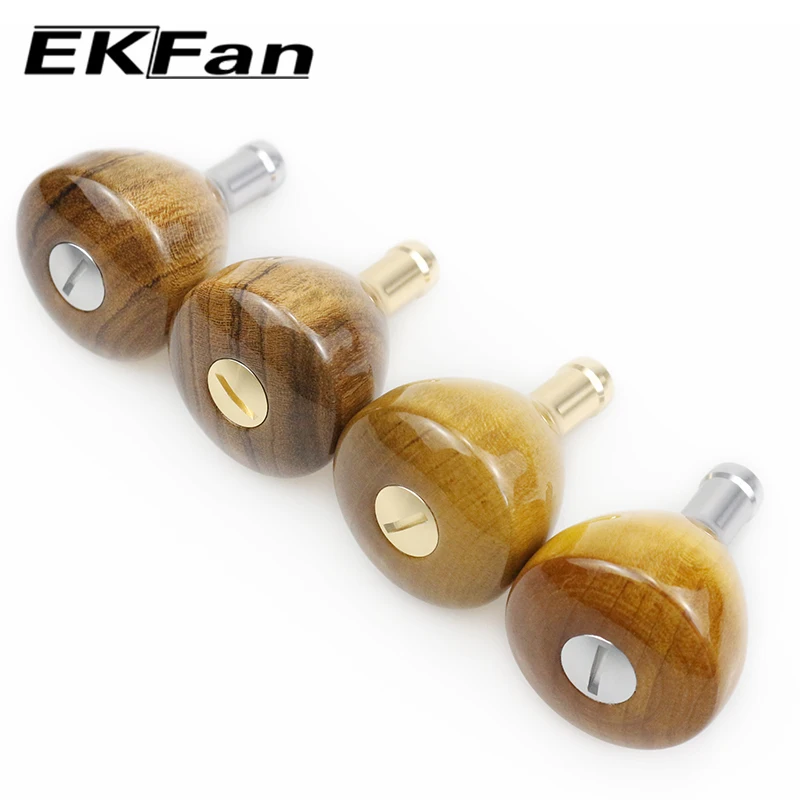 Ekfan-黄色のローズウッド中国の巨大なノブ、ダワシュマノ用の17gスーツ、シャフトアクスル、スピニングホイール、ベイトキャストリールハンドル、DIYパーツ、4mm