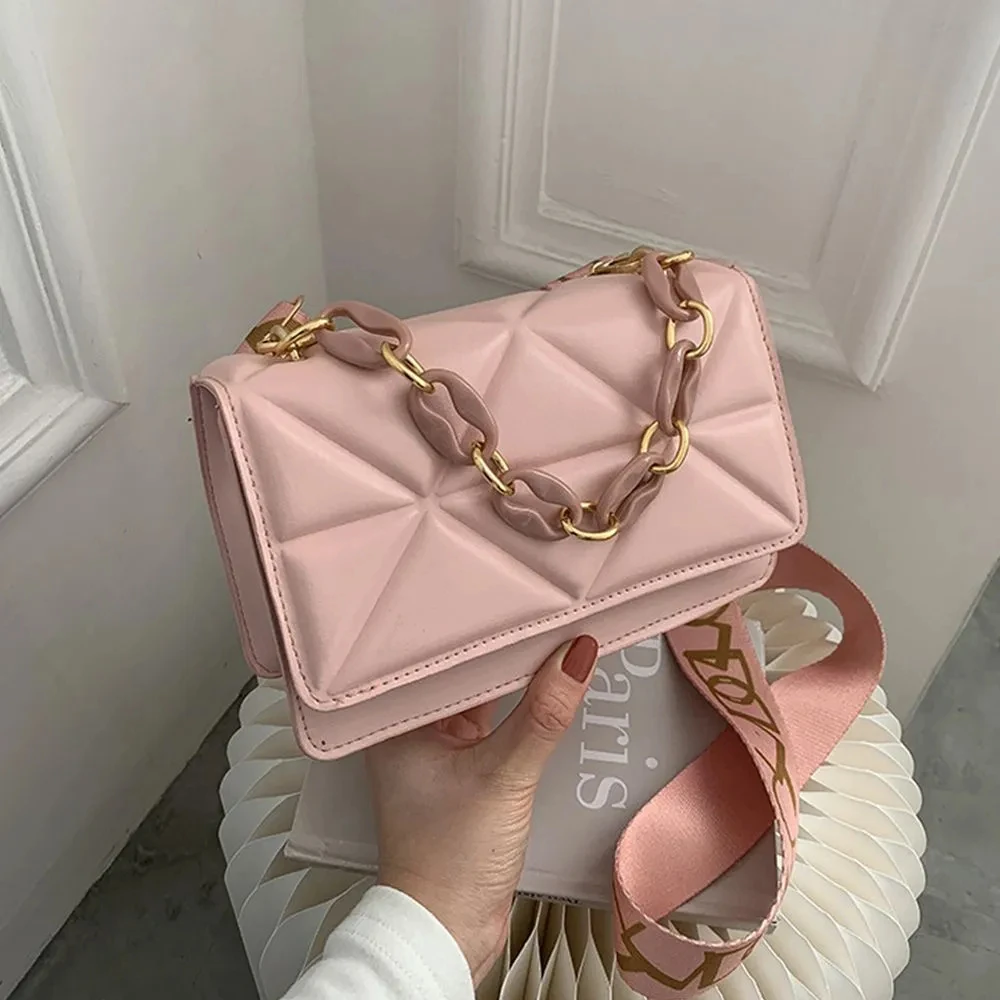 Summer Large Shoulder Bags for Women Stone Pattern PU Leather Crossobdy Bags Brand Pink Tote Handbags Chains Shopper Clutch Purs