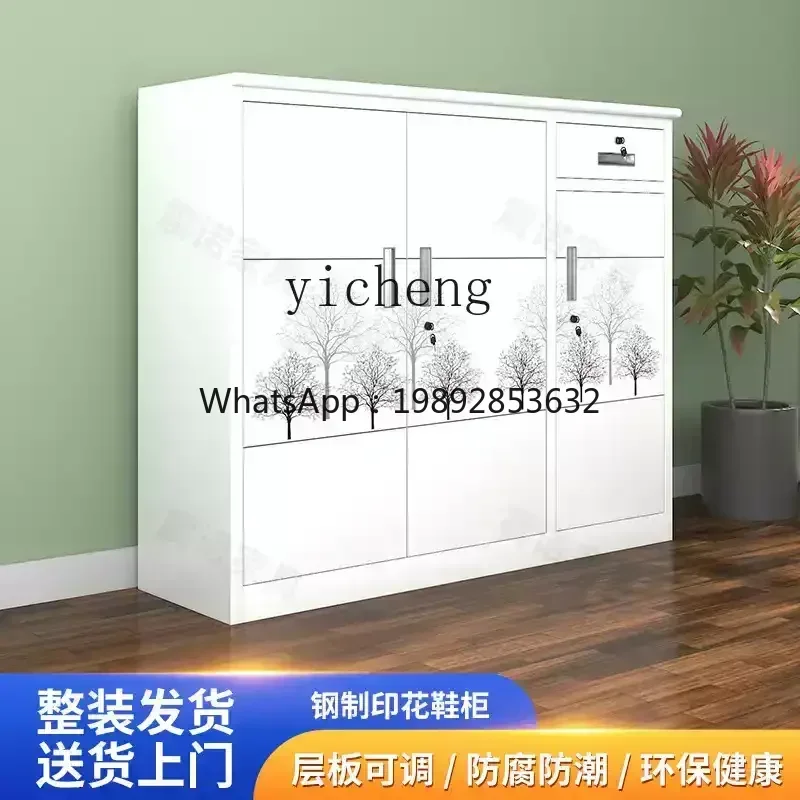

D1entrance cabinet with lock door, elevator entrance shoe cabinet integrated iron cabinet sunscreen and waterproof