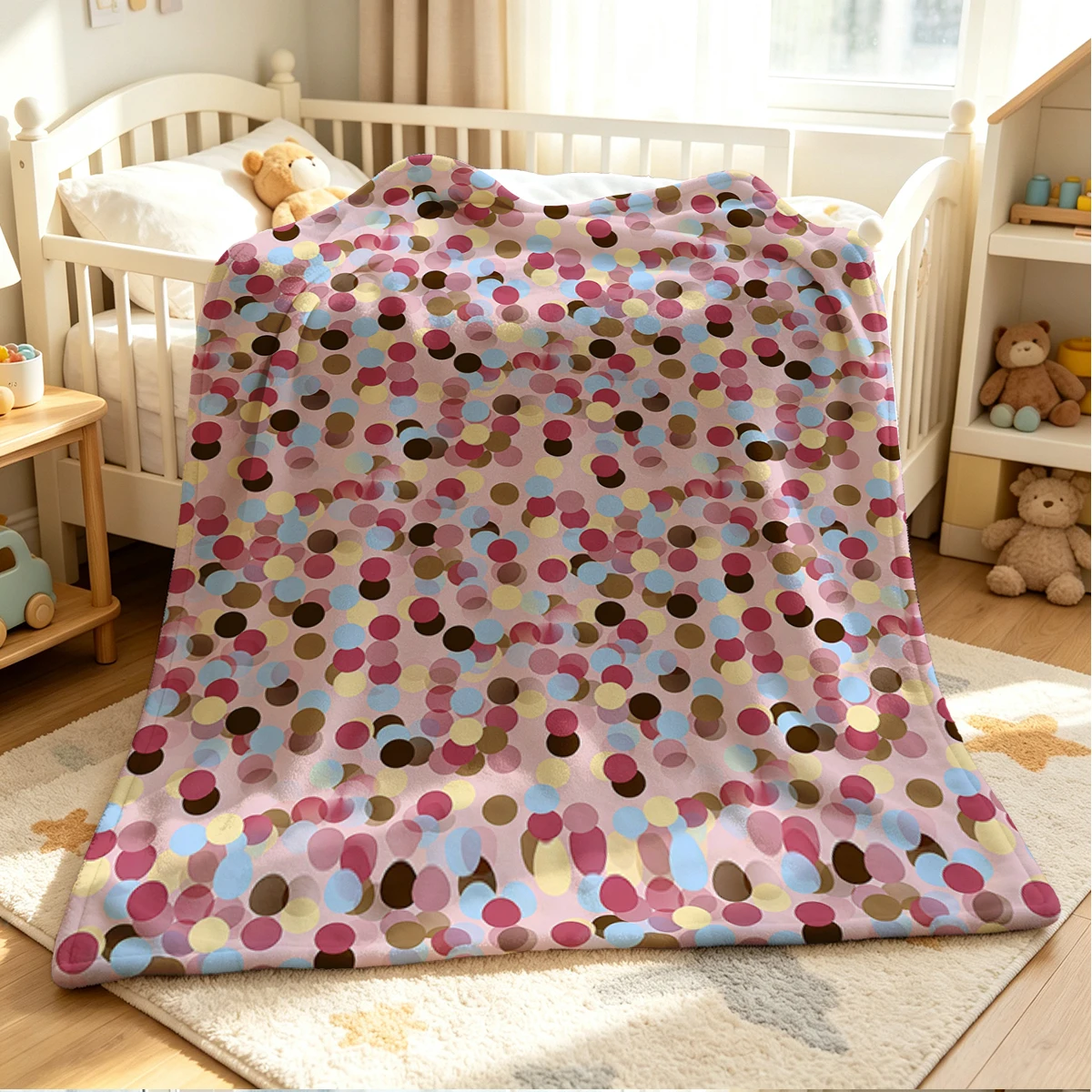 Confetti Joy Flannel Blanket Warm Soft Halloween Christmas Couch Warm Cozy Decorative Decor Gift for All Season