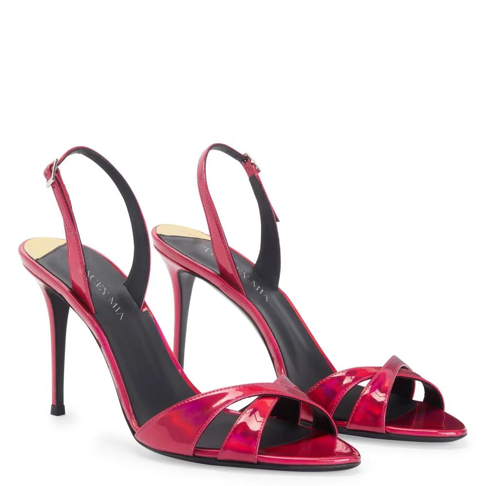 New Slim and Versatile One-piece Buckle with Exposed Toe Pointed Nude High Heels, Minimalist Sandals for Women view 4