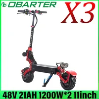 2025 Stock OBARTER X3 Electric Scooter 48V 2400W21AH 11 Inch Tire Folding Electric Scooter 70KM/H Dual Motor Electric Motorcycle