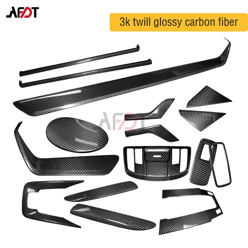 AFDT For Porsche 911 992 Car Interior Real Carbon Fiber Center Console Panel Cover Door Strips Trim Accessories 2019-2024