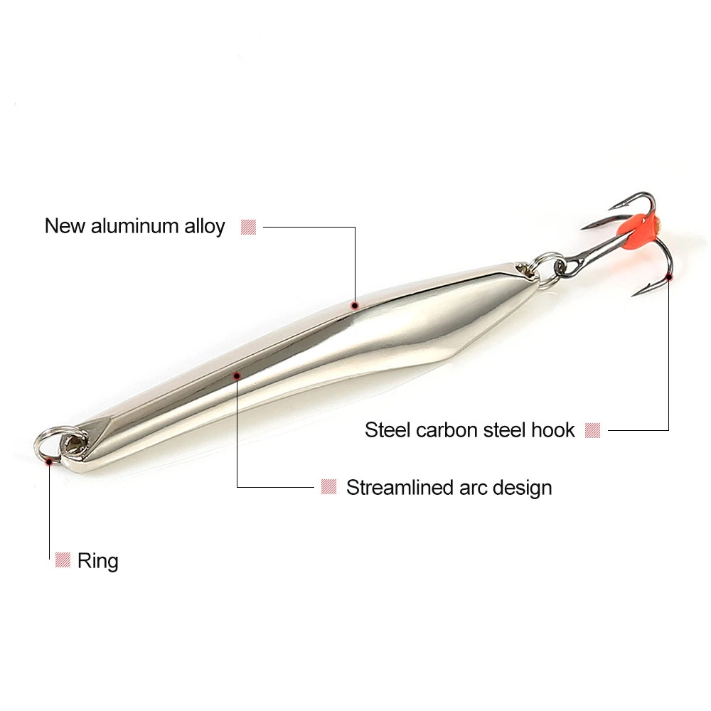 NGB Winter Ice Fishing Lure 10g 20g 25g Vertical Jigs Metal Spoonbait Hard Lure with Treble Hook for fishing of and pike