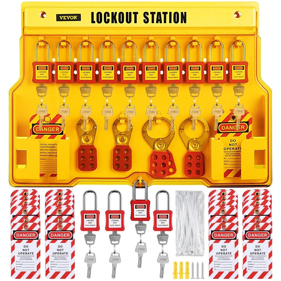 

58 PCS Lockout Tagout Kits Electrical Safety Loto Kit Includes Padlocks Lockout Station Hasp Tags Zip Ties Lockout Tagout Safe